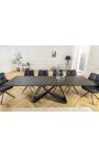 Dining table "GETS" black steel, top ceramic rusty effect 180-220-260cm