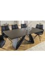 Dining table "GETS" black steel, top ceramic rusty effect 180-220-260cm