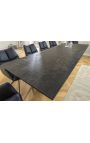 Dining table "GETS" black steel, top ceramic rusty effect 180-220-260cm