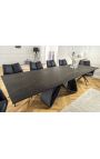 Dining table "GETS" black steel, top ceramic rusty effect 180-220-260cm