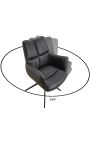 Modern and swivel dining chair "LESARCS" black leather