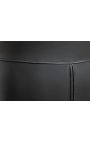 Silla de comedor moderna y giratoria "LESARCS" cuero negro