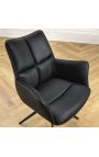 Modern and swivel dining chair "LESARCS" black leather