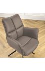 Modern and swivel dining chair "LESARCS" brown leather