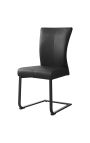 Set of 2 dining chairs contemporary design "SOAN" black leather