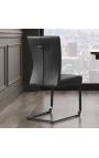 Set of 2 dining chairs contemporary design "SOAN" black leather