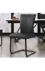 Set of 2 dining chairs contemporary design "SOAN" black leather