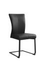 Set of 2 dining chairs contemporary design "SOAN" black leather