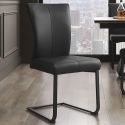 Set of 2 dining chairs contemporary design "SOAN" black leather