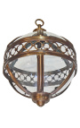 Okrúhly sálový lampáš patinovaný bronz 40 cm
