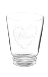 Vaso con decoro a forma di cuore in vetro soffiato "Fiori"