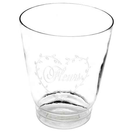 Set of 4 Transparent Blown Glass Cups with Rose Engraving - Royal Family -  Discounts 63,22 €