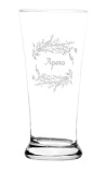 Verre transparent décors sérigraphié inscription "Apero"