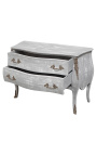 Baroque chest of drawers (commode) of style Louis XV grey patinated wood