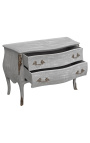 Baroque chest of drawers (commode) of style Louis XV grey patinated wood