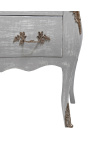 Baroque chest of drawers (commode) of style Louis XV grey patinated wood