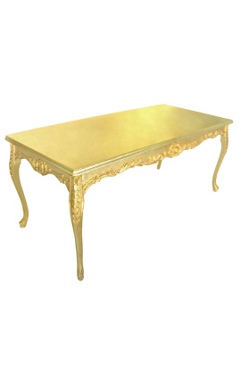 Tavolo da pranzo barocco con foglia d'oro